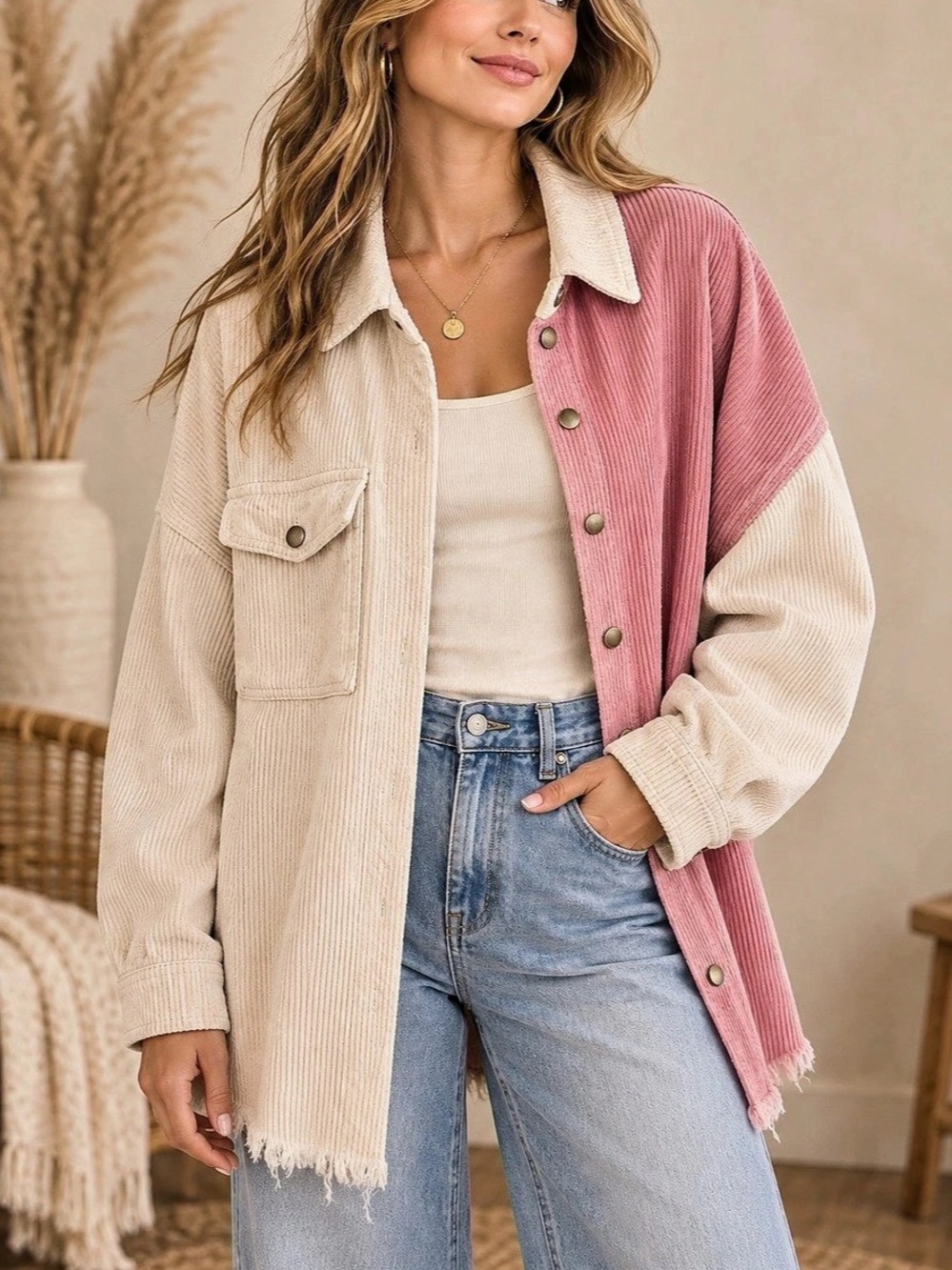 POL Colorblock Corduroy Shacket (090978) 🍂 ☀️